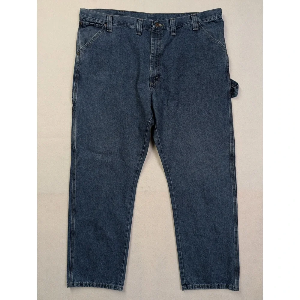 Wrangler Mens Carpenter Jeans 44 x 32 Relaxed Fit Utility Denim Blue 1094LSWDV